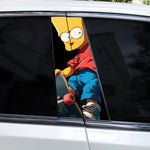 2pcs Cartoon B-Pillar Sticker Covering