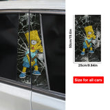 2pcs Cartoon B-Pillar Sticker Covering