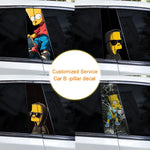 2pcs Cartoon B-Pillar Sticker Covering