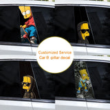 2pcs Cartoon B-Pillar Sticker Covering