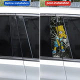 2pcs Cartoon B-Pillar Sticker Covering
