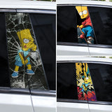 2pcs Cartoon B-Pillar Sticker Covering