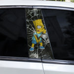 2pcs Cartoon B-Pillar Sticker Covering