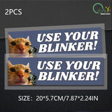 Use Your Blinker! Armed Cat Bumper Sticker