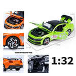 1: 32 Mustang GT500 Fast & Furious Alloy Car Model With Sound and Light Vehicle Decoration