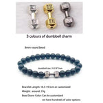Heavy Crystal Alloy Dumbbell with Premium Volcanic Stone Beads Bracelet