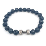 Heavy Crystal Alloy Dumbbell with Premium Volcanic Stone Beads Bracelet